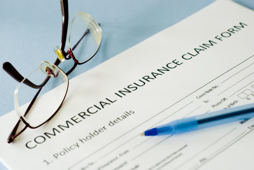 Commercial insurance claim form.