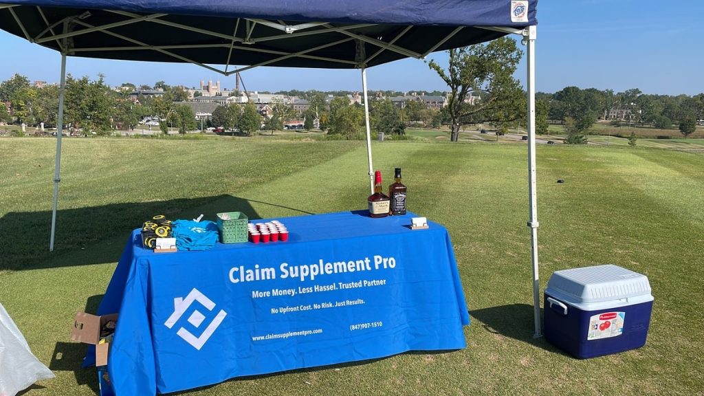 Claim Supplement Pro stand at RSCA (Roofing & Siding Contractors Alliance) Golf Event at Forest Park in St. Louis.