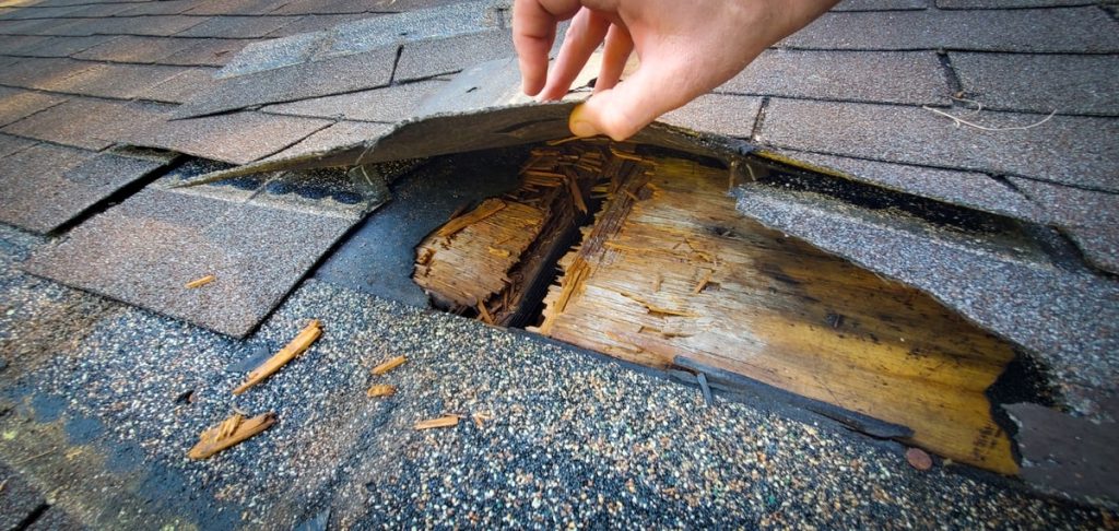 Residential roofing damage inspection for claim supplement.